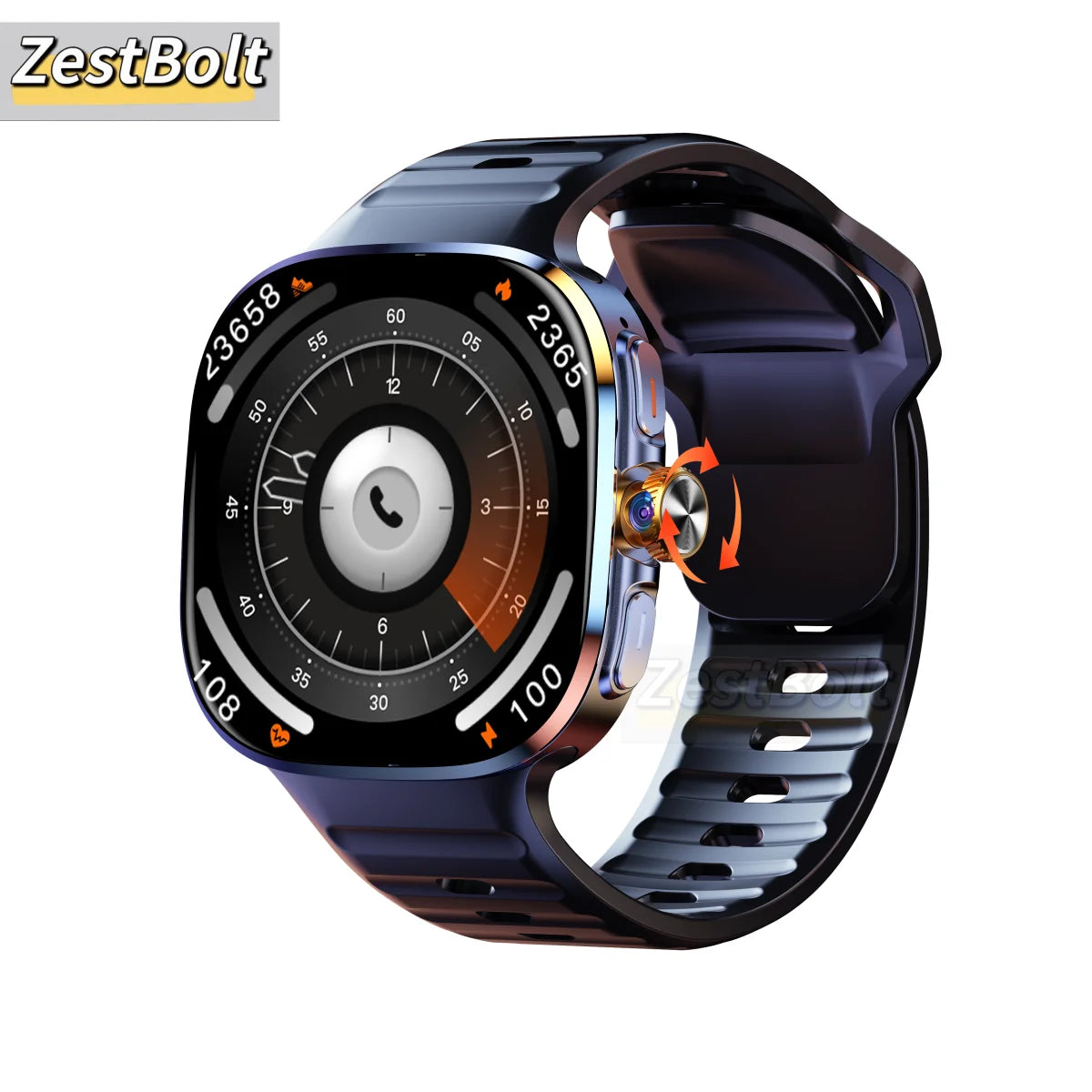 Montre connectée M99 avec écran Amoled plus grand de 2,4 pouces, menu à 12 panneaux, caméra rotative à 190°, batterie de 2100 mAh et système d'exploitation Android 10.0