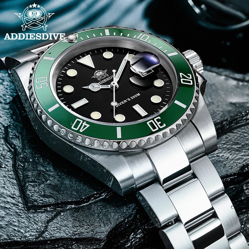 Montre Homme ADDIESDIVE en Acier Inoxydable, Montre Quartz Européenne et Américaine, Décontractée et Étanche pour Sports de Plein Air
