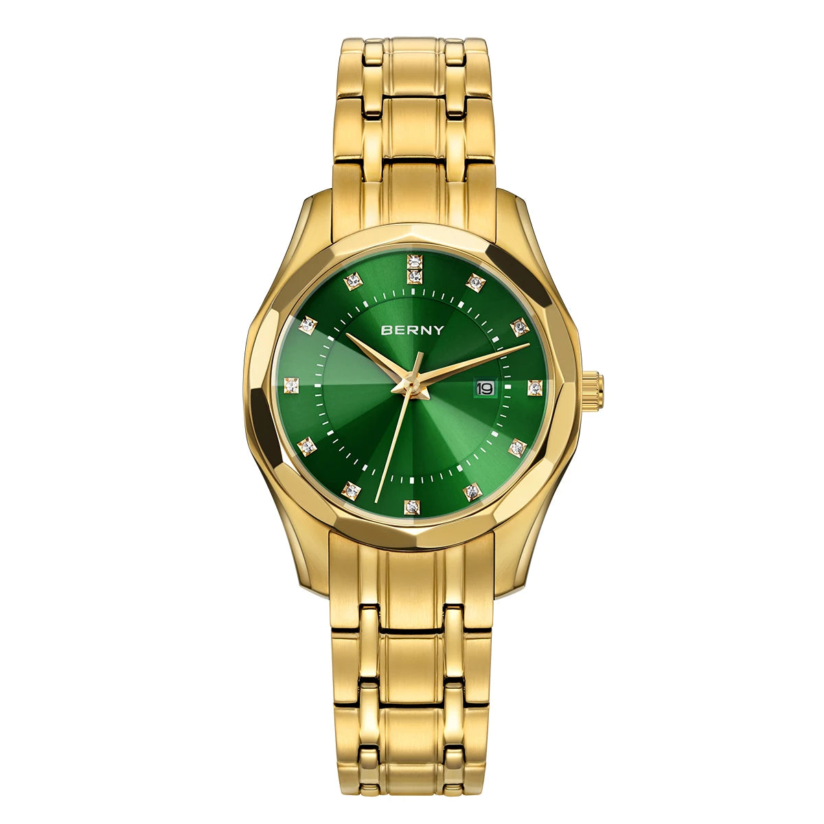BERNY Watch for Women  Quartz Luxury Golden Ladies Wristwatch Waterproof Golden Clock Stainless Steel Fashion Men/Women Watch