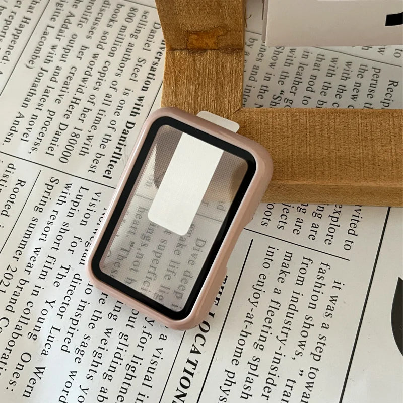 Watch Case for Samsung Galaxy Fit 3 Tempered Glass Screen Smartwatch Protector Hard PC Bumper+Glass for Galaxy Fit3 Accessories