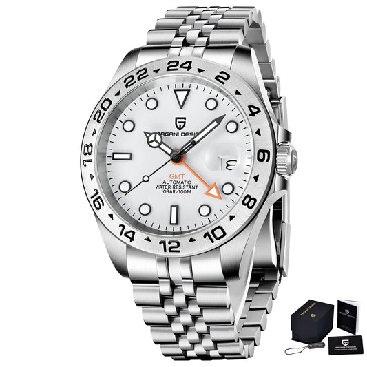 Pagani Design 2026 Nouvelle montre de plongée pour homme 42 mm saphir automatique mécanique GMT 100 m étanche PD1682