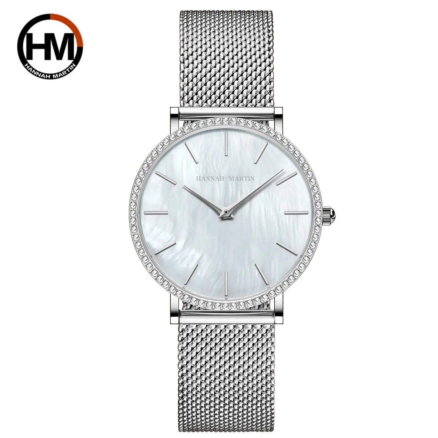 Montre à quartz Hannah Martin de luxe en or rose et diamants