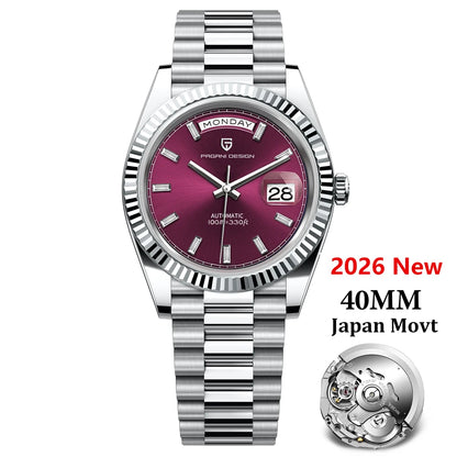 PAGANI DESIGN Montres Hommes DD40 Or Blanc Luxe Montre Automatique Hommes TMI NH36A Date Semaine Montres Mécaniques Pour Hommes Nouveauté 2026