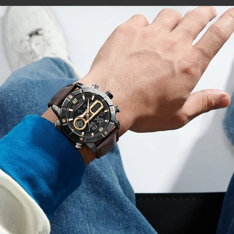 Montre Homme NAVIFORCE Tendance Sport Étanche Alarme Compte à Rebours Affichage Calendrier Automatique Marque de Luxe Montre Quartz Originale Homme