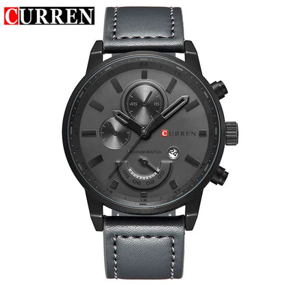 Montre à quartz pour homme Curren 8217, bracelet en cuir de luxe, marque supérieure, décontractée, à la mode, pour sport, horloge, montre-bracelet pour homme