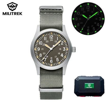 Montre Homme MILITREK 2026 Nouvelle Montre Militaire Rétro Quartz VH31 37mm Saphir Acier Inoxydable Étanche 100m Lumineux C3 Reloj Hombre