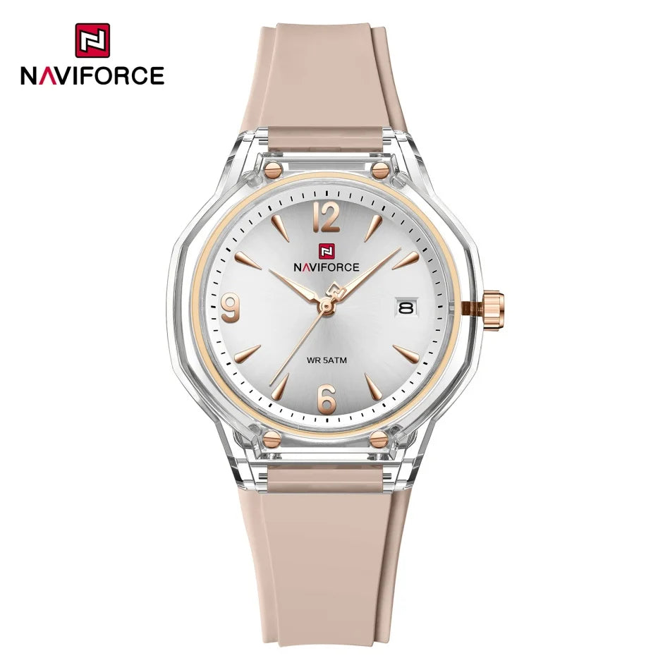 NAVIFORCE Montres de Luxe pour Femmes 2026 Montre-Bracelet à Quartz Tendance avec Calendrier Étanche Lumineuse