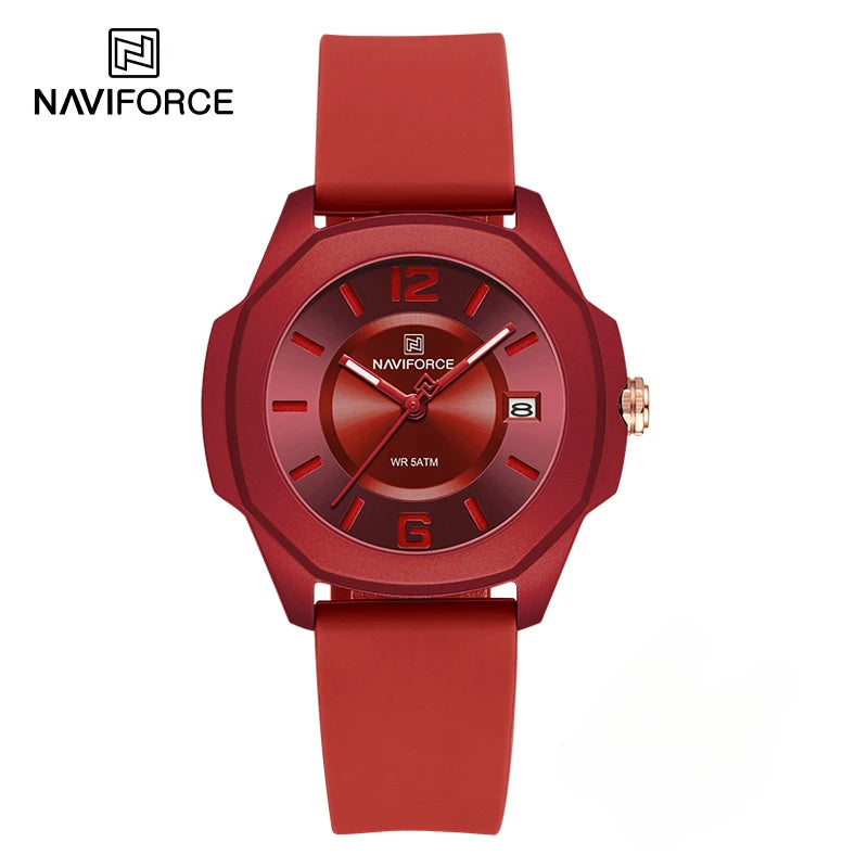 NAVIFORCE -7107 Montre Bracelet en Silicone à Quartz