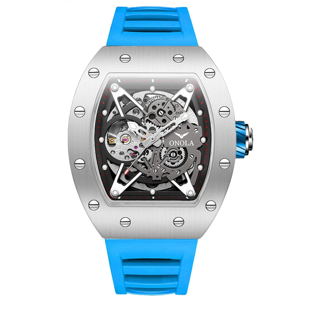Luxury Watches Men ONOLA Fashion Hollow Full-automatic Mechanical Tape Waterproof Watch for Men Montres Pour Hommes Clock