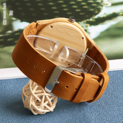 Bobo Bird Montre Classique Bracelets de Montre à Quartz Montres-bracelets en Bois