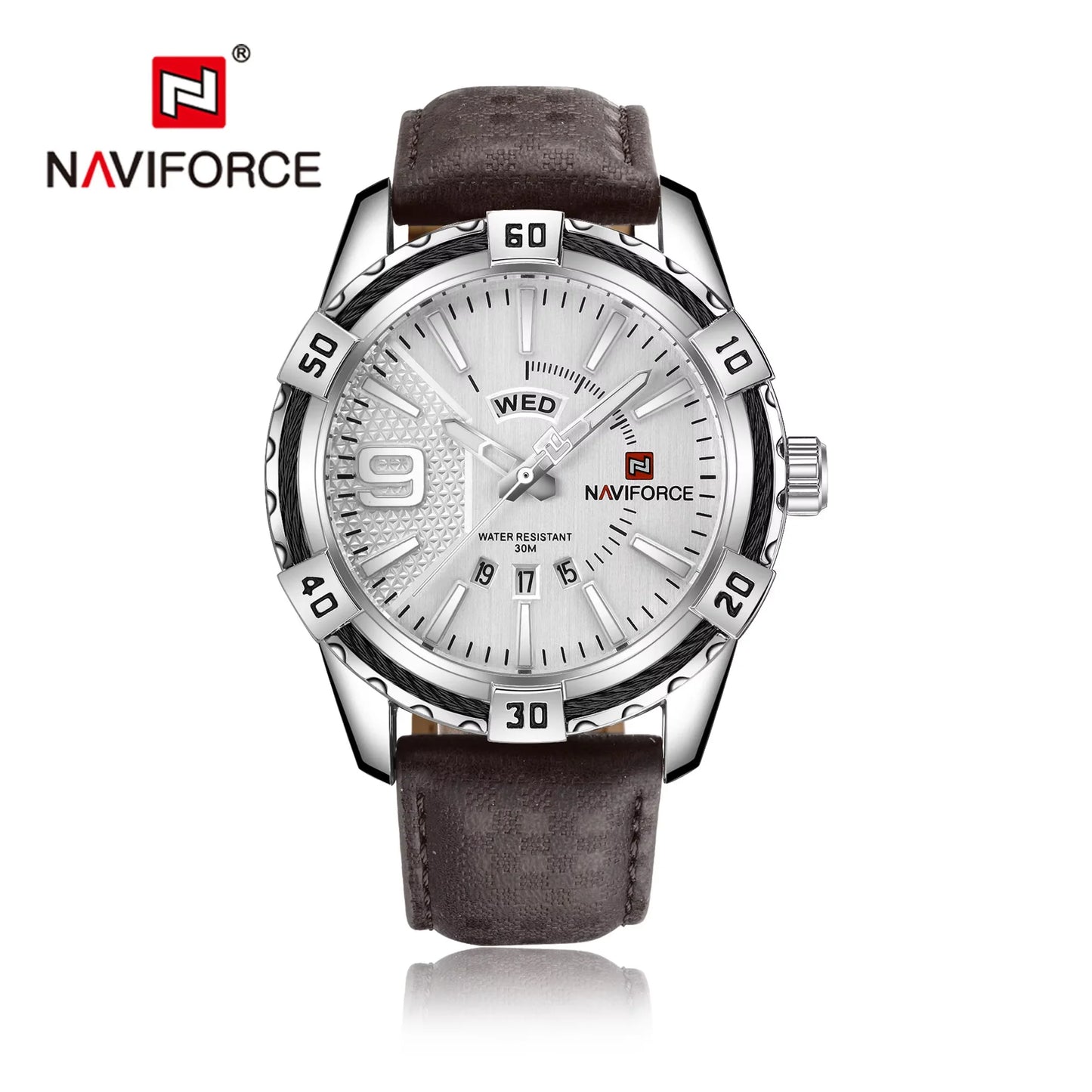NAVIFORCE – Montre-bracelet de luxe pour homme, marque originale, quartz, classique, étanche, bracelet en acier, horloge pour homme