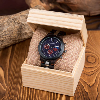 BOBO BIRD GT069 Chronograph Wood Watch Military Style