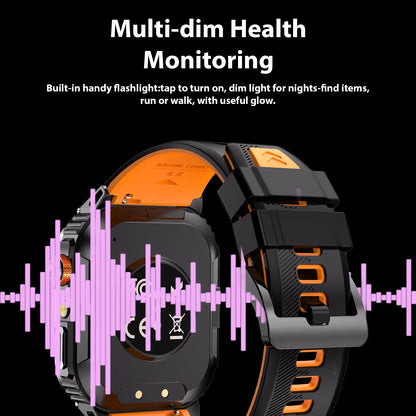 2.0 Inch Screen Smart Sports Watch Fitness Tracker 1000mAh with LED Flashlight 100+ Sports Modes Bluetooth Call for Men Women