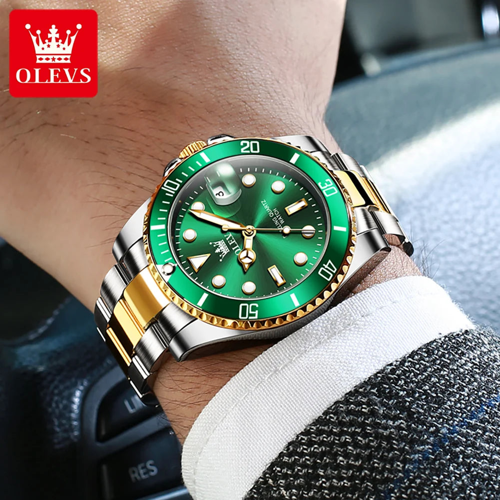 OLEVS 5885 Stainless Steel Strap Automatic Date Watch