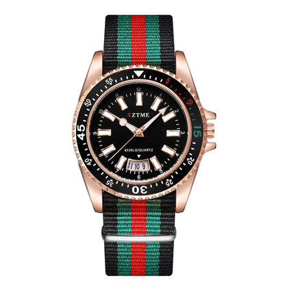 Nouvelle montre de calendrier à bracelet en nylon pour homme, luxueuse et simple montre à quartz de nuit pour hommes et femmes d'affaires