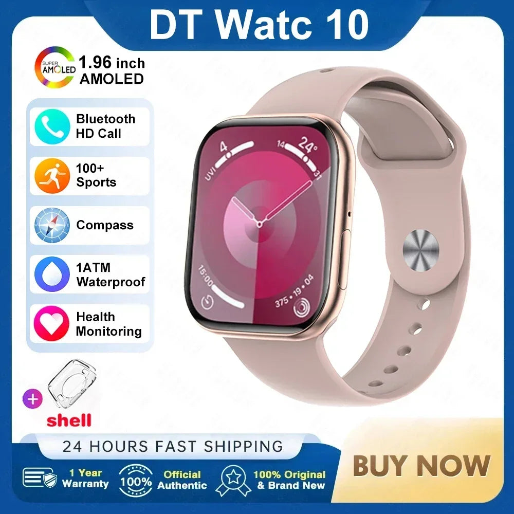 2025 New Original for Apple DT Watch 10 Smart Watch Men AMOLED 4GB Memory Music 3D Surround BT Call Waterproof smart watch Woman
