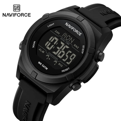 NAVIFORCE – Montre de sport numérique militaire de luxe pour homme, étanche, bracelet en silicone, Relogios Masculino