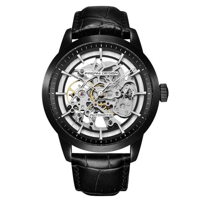 ChronoState Monarch Hollow Automatic Skeleton Leather Watch for Men
