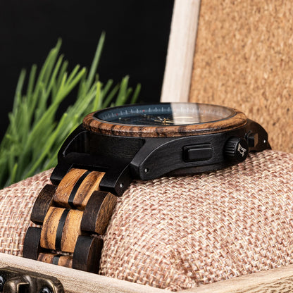 Montre en bois BOBO BIRD pour homme, Montre-bracelet vintage faite à la main, Nouvelle montre en quartz en bois élégante, Montre en bois naturelle unique et personnalisée