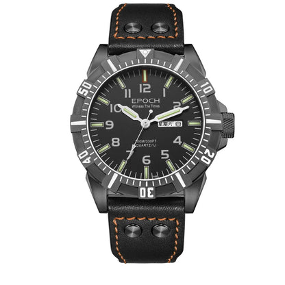 EPOCH AB6020G Montre Militaire Sport Montre-Bracelet à Quartz Tubes Luminescents