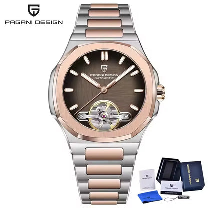 PAGANI DESIGN Nouvelle Montre Mécanique Homme Tourbillon Squelette Sport Élégante Saphir Étanche Mouvement Japonais Acier 316L