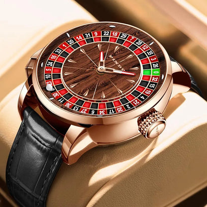 Montre mécanique de luxe pour homme PINDU 2025 en acier inoxydable, mouvement NH35, motif grain de bois, marque supérieure, étanche, verre saphir