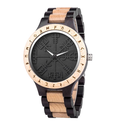 BOBO BIRD Montres en bois Relogio Masculino Montre pour hommes Symbole guerriers vikings Relojes Para Hombre часы мужские Logo personnalisé