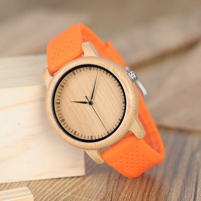 Montre en bois unisexe BOBO BIRD pour hommes et femmes, légère, fabriquée à la main, à quartz, personnalisée en bambou