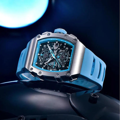 ChronoState Vector Elite Rectangle Skeleton Quartz Watch for Men
