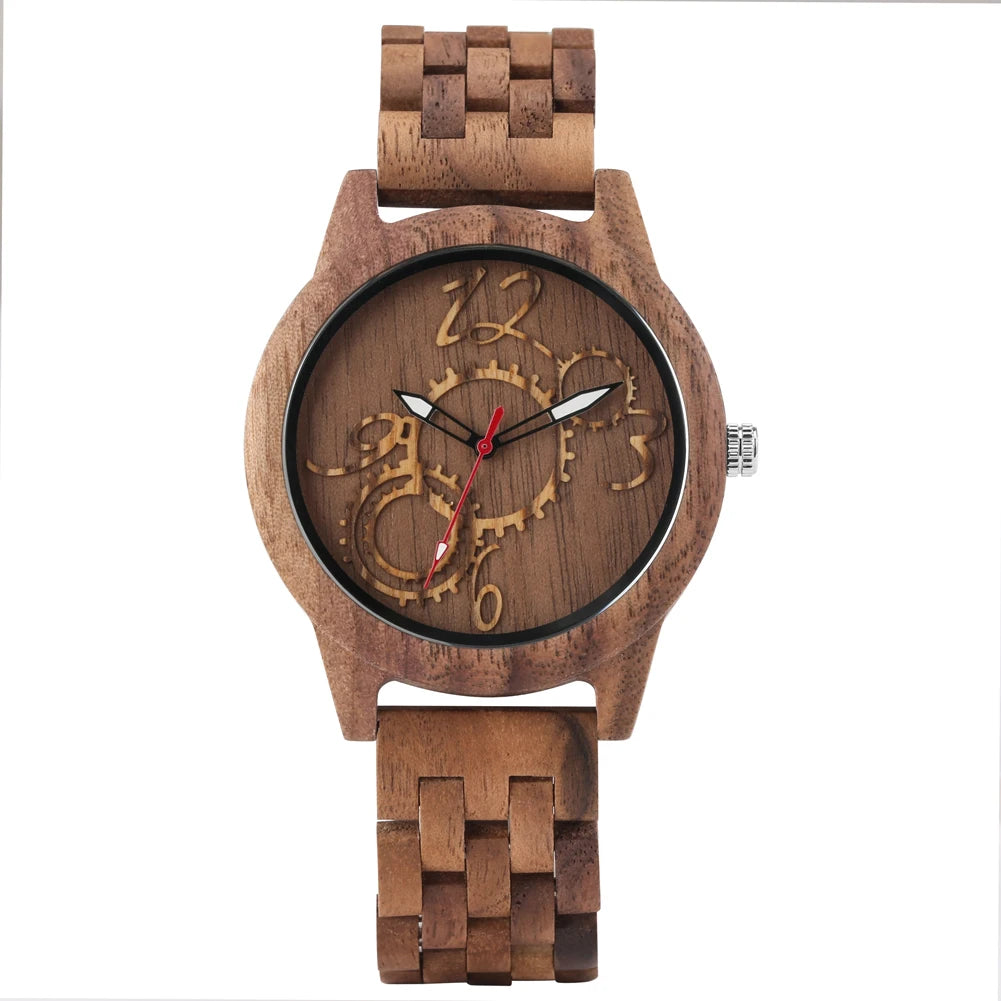 Montre de luxe Bob Bird à engrenage, chiffres arabes, cadran en bois multicouche, bracelet à boucle déployante, montres élégantes pour hommes