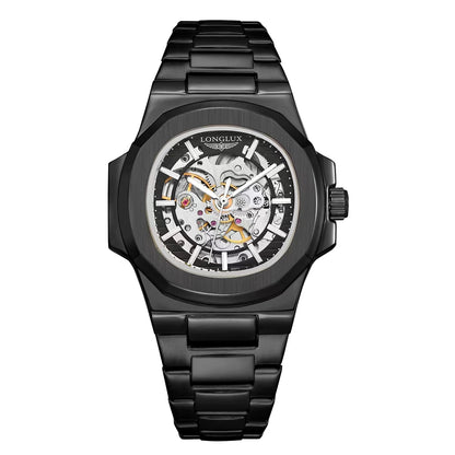 Men automatic watch luxury mechanical watches waterproof business skeleton wholesale stainless steel gift man watch