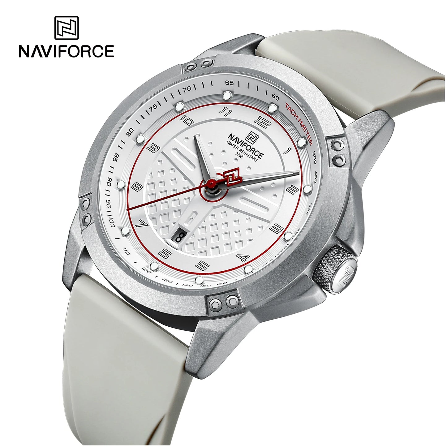 NAVIFORCE Montre-bracelet à quartz décontractée Montre homme étanche tendance Bracelet en silicone sportif Montre homme lumineuse Relogio Masculino