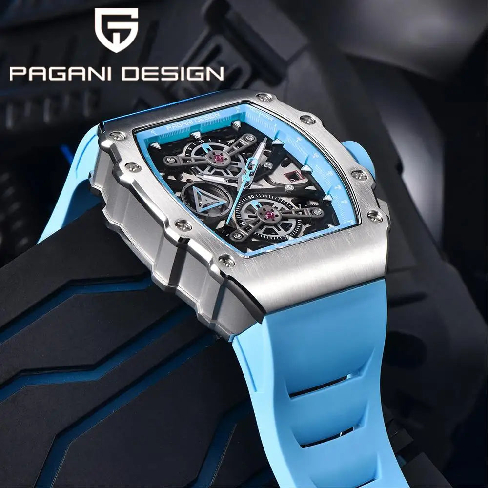ChronoState Vector Elite Rectangle Skeleton Quartz Watch for Men
