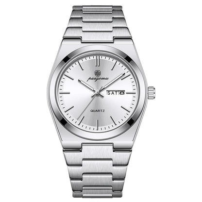 PAAZOMU Ultra Thin Quartz Watch Men Women Minimalist Style Waterproof Luminous Wristwatch Comfortable Strap Daily Office Gift