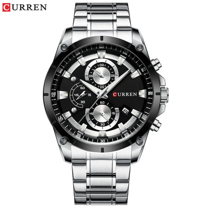 Montre-bracelet homme à quartz CURREN 8360, étanche, de style professionnel, minimaliste, en acier inoxydable, multifonction, six aiguilles, avec calendrier