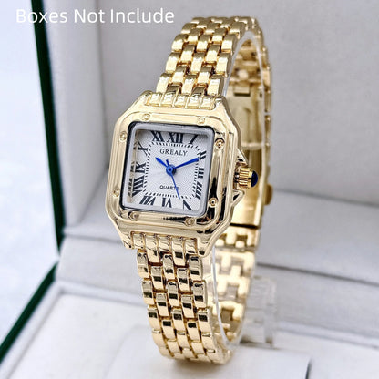 Nouvelles montres pour femmes, marque de luxe légère, affaires, or, acier inoxydable, mode féminine, montres à quartz, bracelet de montre pour femmes
