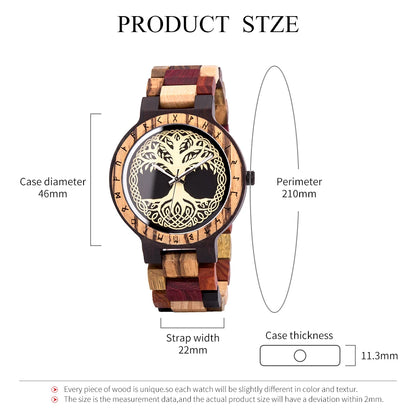 BOBOBIRD Engraved Wooden Watch for Men Customized Wood Wrist Watches for Dad Son Husband Boyfriend Personalized Birthday Gift