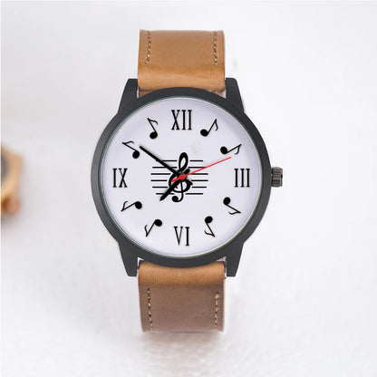 Montres-bracelets à quartz à symbole, Souvenir, Livraison gratuite, Montre-bracelet en or rose pour homme, Cadeau d'expert en musique, Naviforce, Note noire, Argent