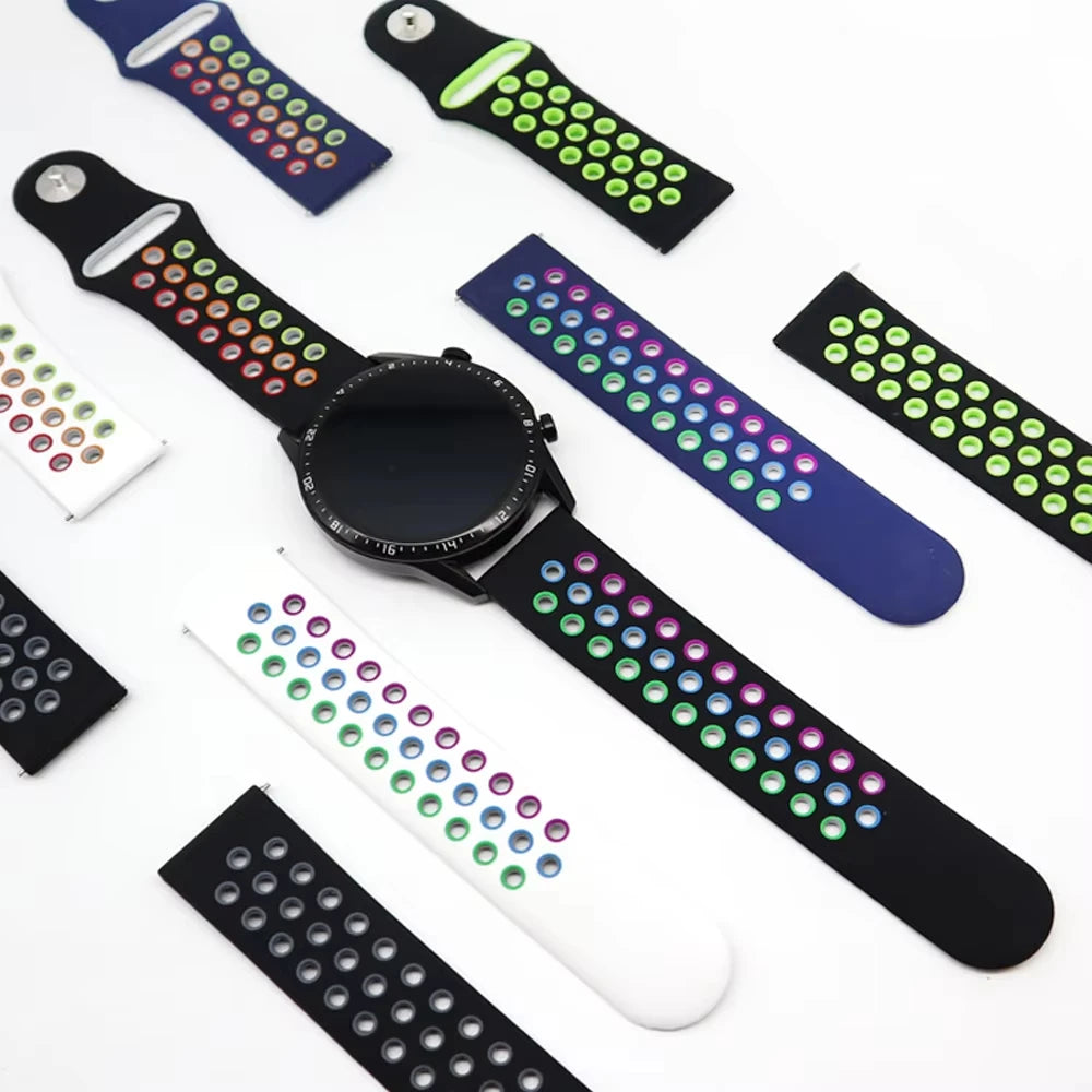 Silicone Strap For Amazfit GTS 4-3-2e Mini/GTR 4-3-Pro-2 47mm/GTR 2e/stratos 3 20mm/22mm Watch band sport Bracelet bip-U-S-lite