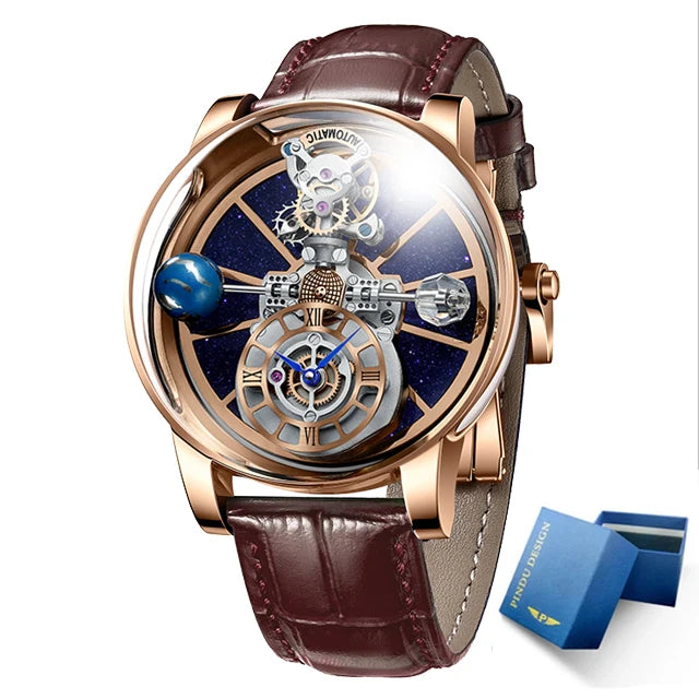 Montre Homme PINDU Diamant Luxe Astronomique Quartz