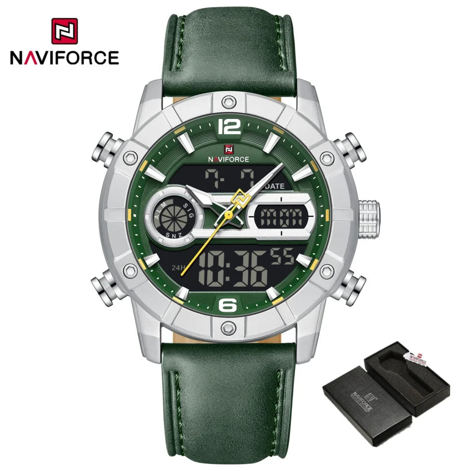 Montre Homme NAVIFORCE Tendance Sport Étanche Alarme Compte à Rebours Affichage Calendrier Automatique Marque de Luxe Montre Quartz Originale Homme