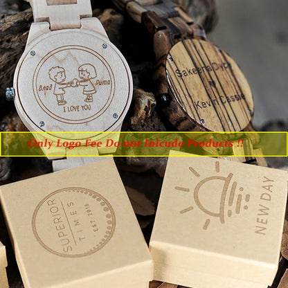 Custom Engraved Logo Fee for Bamboo Wood Watches & Boxes