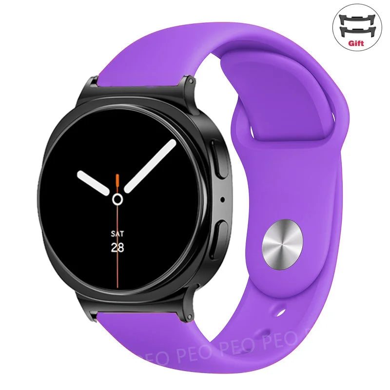 Sports Silicone Strap for Samsung Galaxy Watch 8 40mm 44mm Band No Gaps Correa Bracelet for Galaxy 8 Classic 46mm Accessories