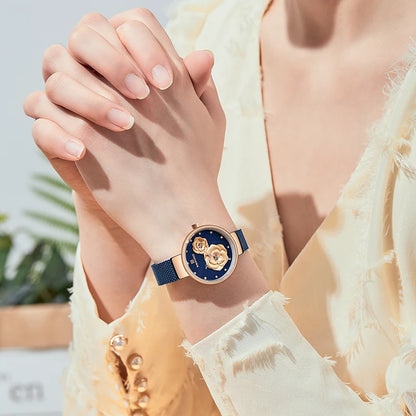 NAVIFORCE – Coffret montre de luxe avec bracelet en maille d'acier, montre créative pour femme