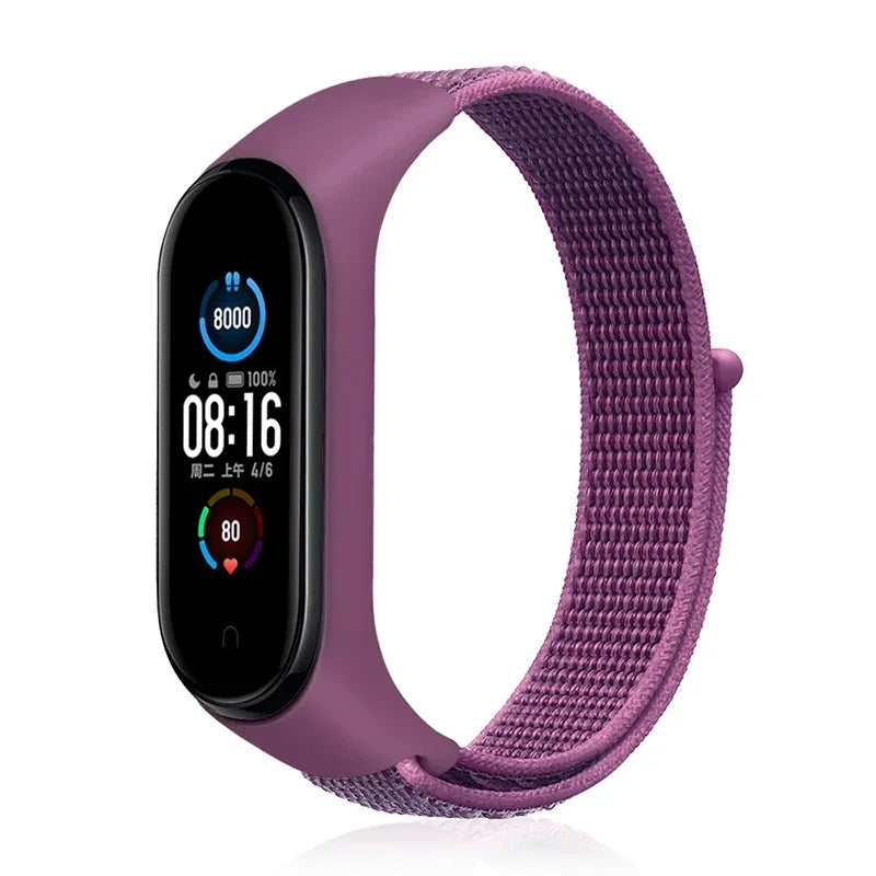 Nylon loop Mi band 4 5 6 Strap Replacement Soft Adjustable Wrist Watchband Pulsera correa For Xiaomi Mi band 3 4 5 6 7 Bracelet