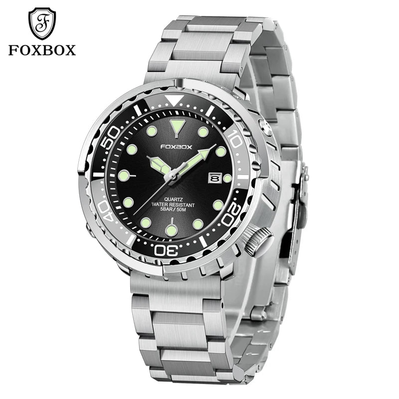 2026 LIGE Fashion Mens Watches Foxbox Top Brand Luxury 5ATM Sports Waterproof Watch for Men Quartz Date Clock Luminous Watch+Box