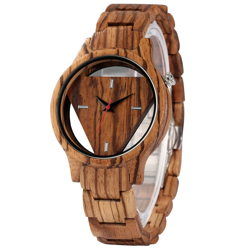 Bobo Bird Montres géométriques superbes montre-bracelet à quartz en bois inversé en bambou pour homme