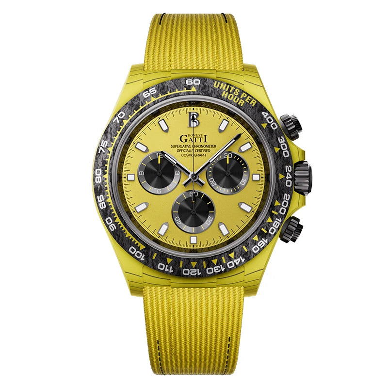 ChronoState BONEST GATTI BG9010 – Montre chronographe automatique 39MM | Boîtier en fibre de carbone et saphir
