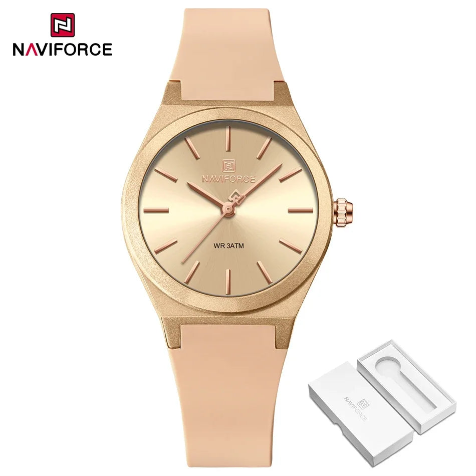 Montres NAVIFORCE NF5056 pour femmes, bracelet en silicone souple de haute qualité
