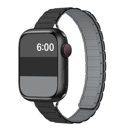 Bracelet fin en silicone à sangle magnétique pour femme pour Apple Watch S11 10 46/42mm 45mm 44 38mm 40mm 41mm 42mm iWatch SE 9 8 7 6 5 4 3 2 1